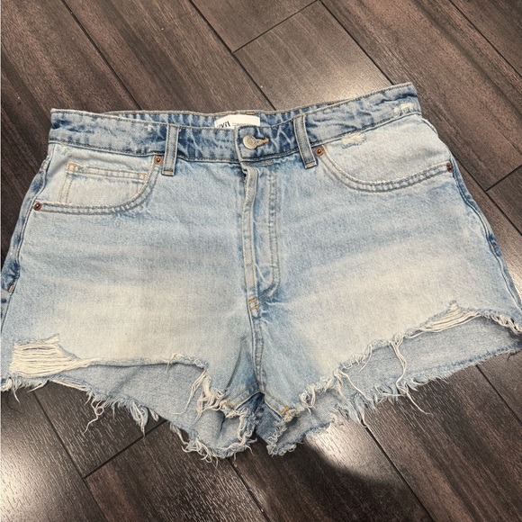 Zara Pants - Zara low rise cutoff denim shorts 8